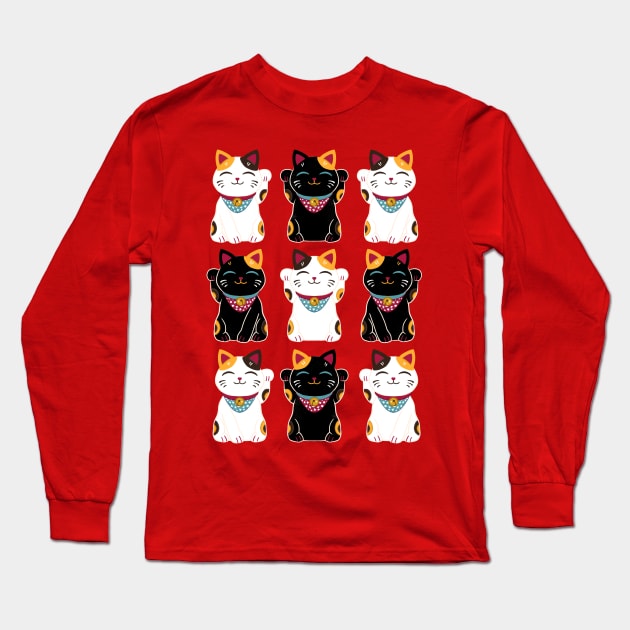 Lucky Cats Long Sleeve T-Shirt by Serena Archetti